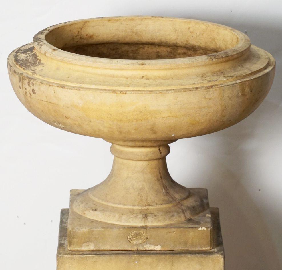English Garden Planter Pot or Urn on Plinth of Terracotta by Doulton Lambeth 9