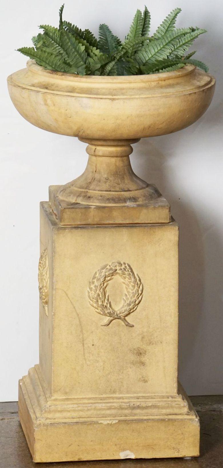 English Garden Planter Pot or Urn on Plinth of Terracotta by Doulton Lambeth 13