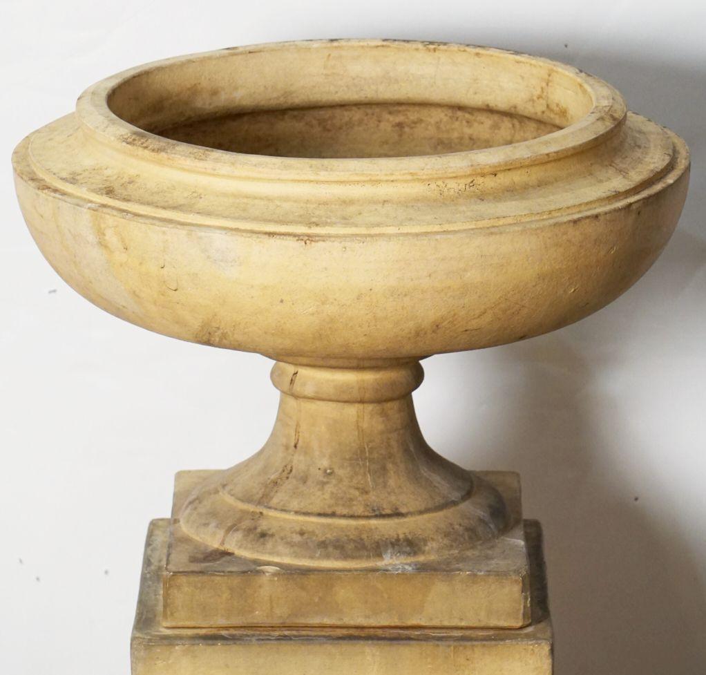 Classical Greek English Garden Planter Pot or Urn on Plinth of Terracotta by Doulton Lambeth