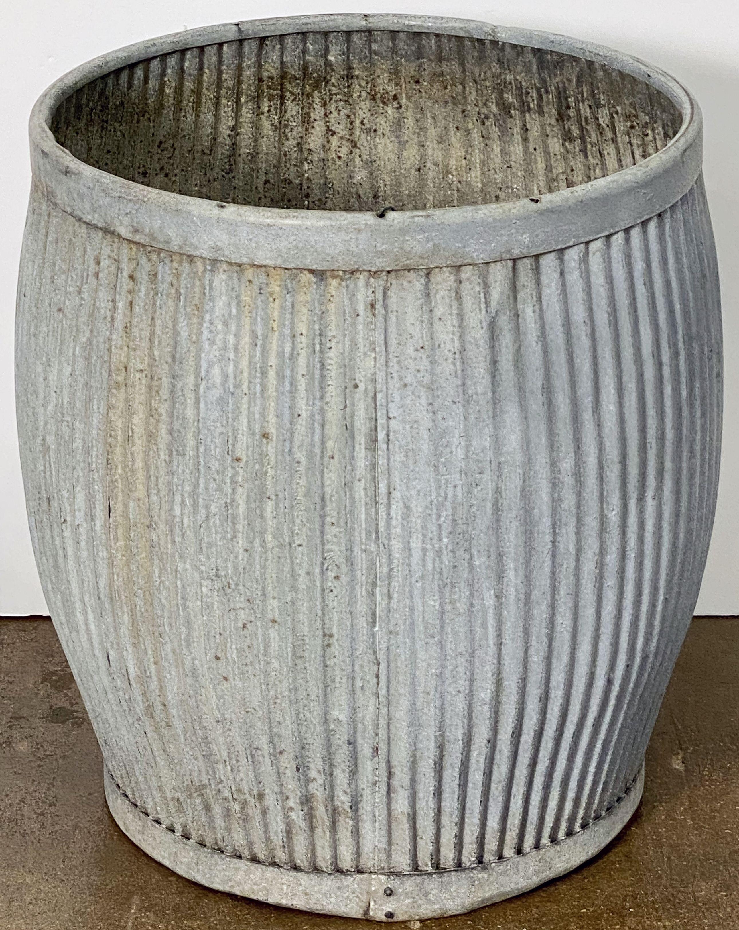 English Garden Pot or Dolly Tub Planter of Zinc 6