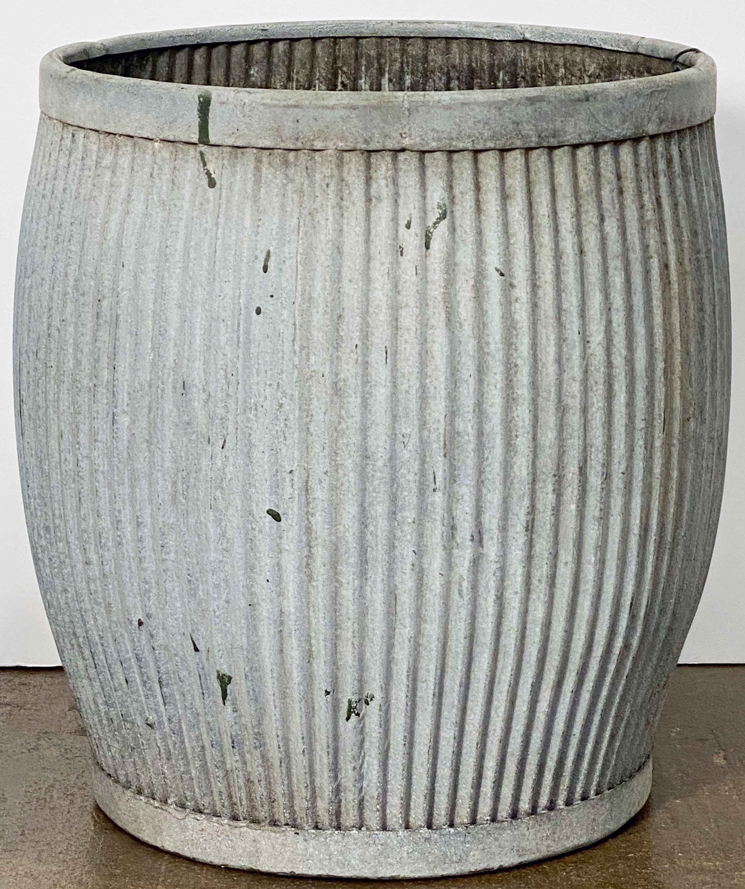 English Garden Pot or Dolly Tub Planter of Zinc 9