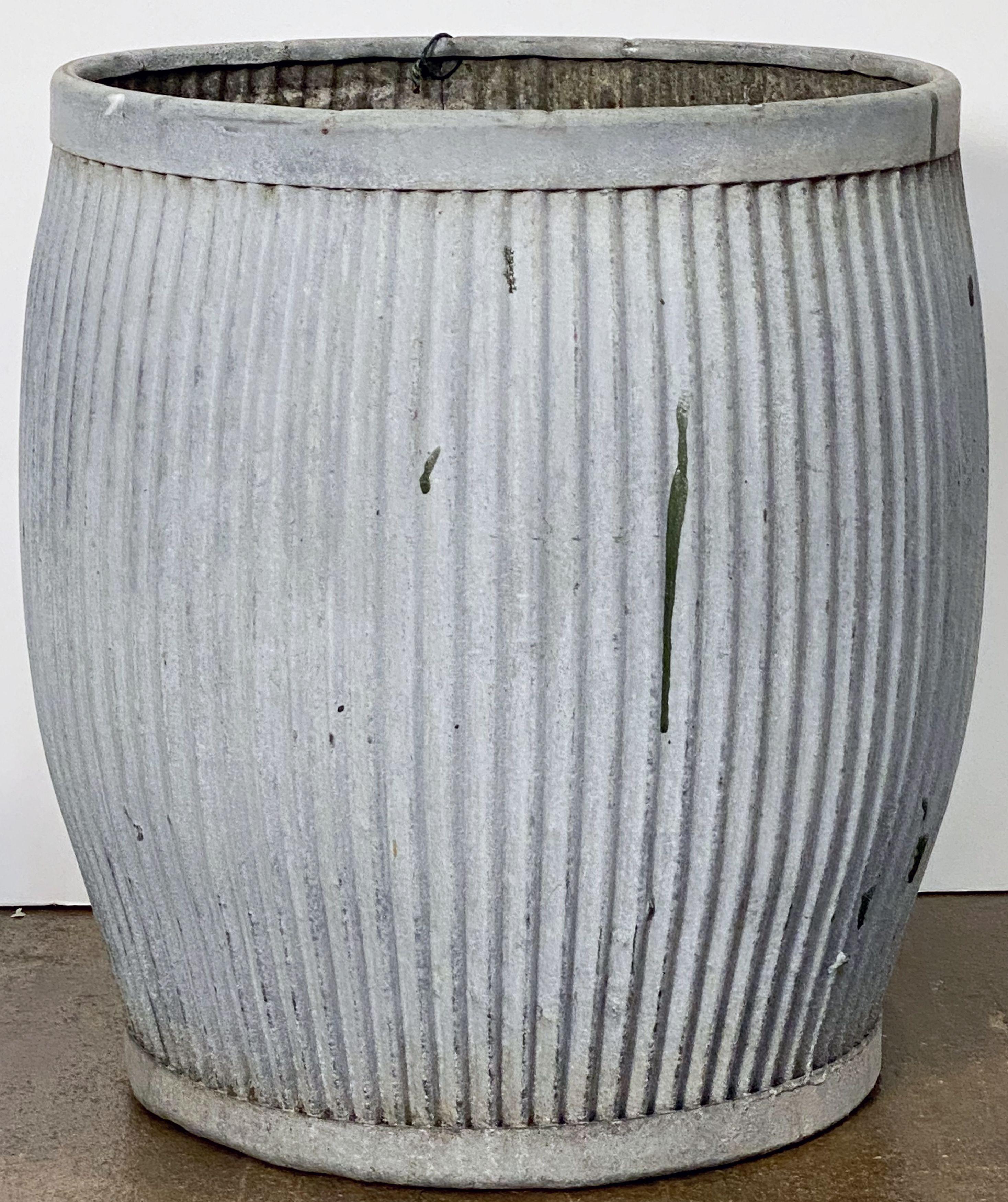 English Garden Pot or Dolly Tub Planter of Zinc 11