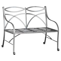 English Garden Seat or Bench of Painted Metal in the Regency Style