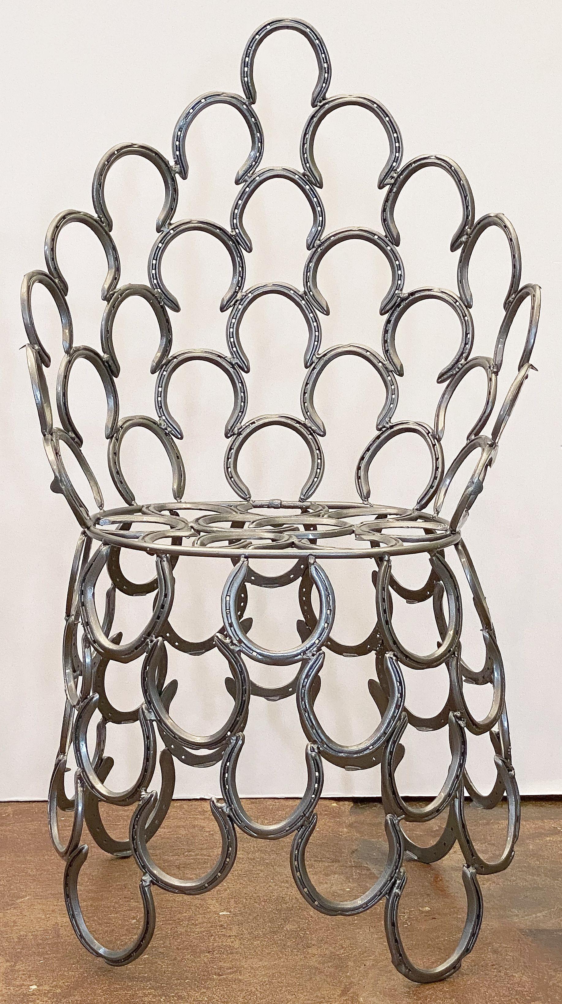 English Garden Set of Table and Two Chairs with a Horseshoe Design 4