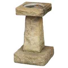 English Garden Square Bird Bath of Carved Hamstone