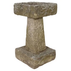 English Garden Square Bird Bath of Carved Purbeck Stone