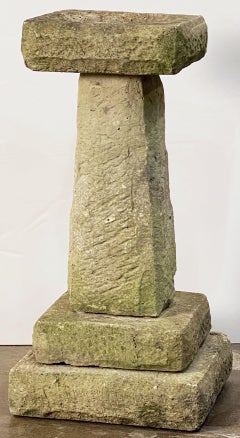 English Garden Square Bird Bath of Carved Stone