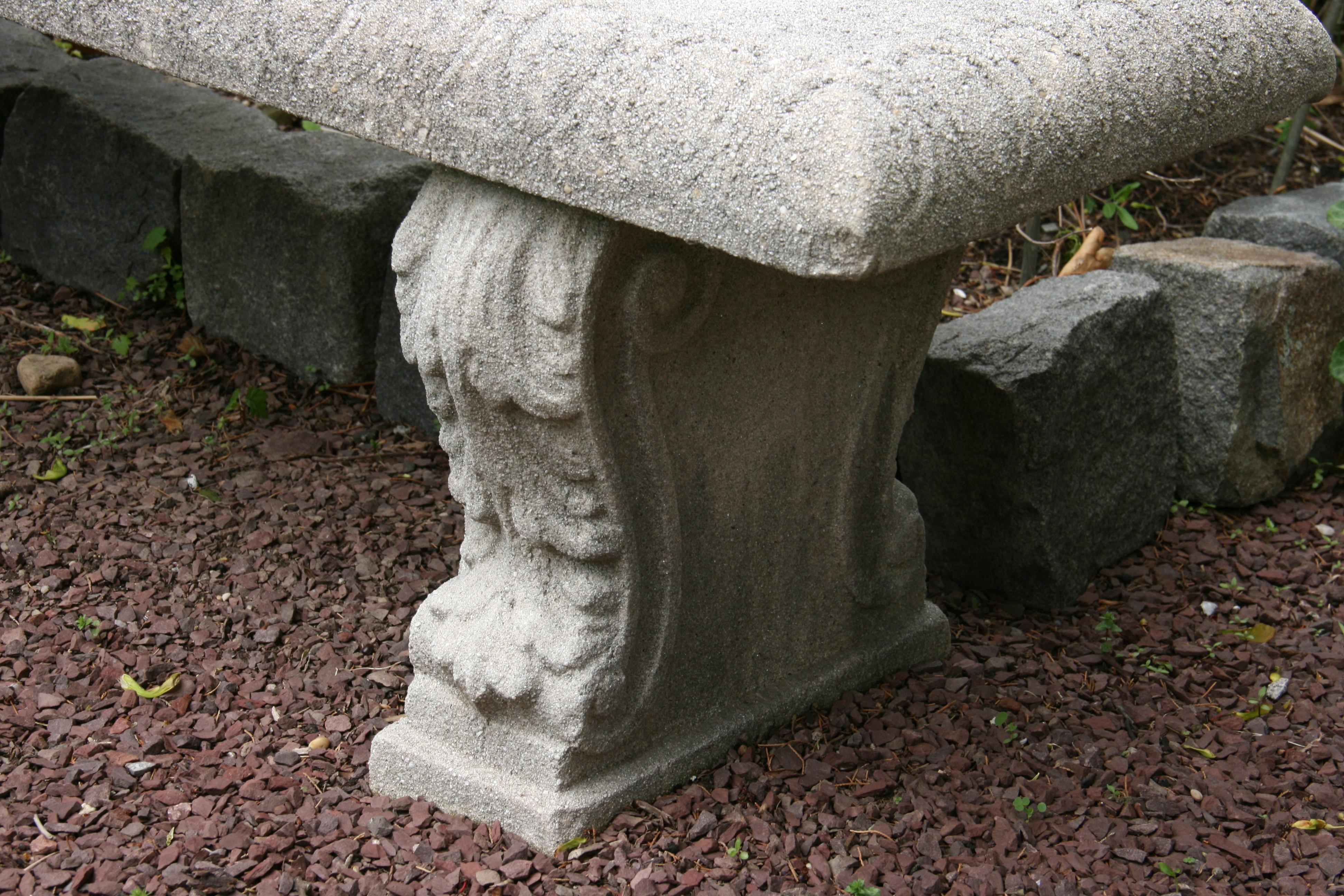 English Garden Stone Bench 1920's 5