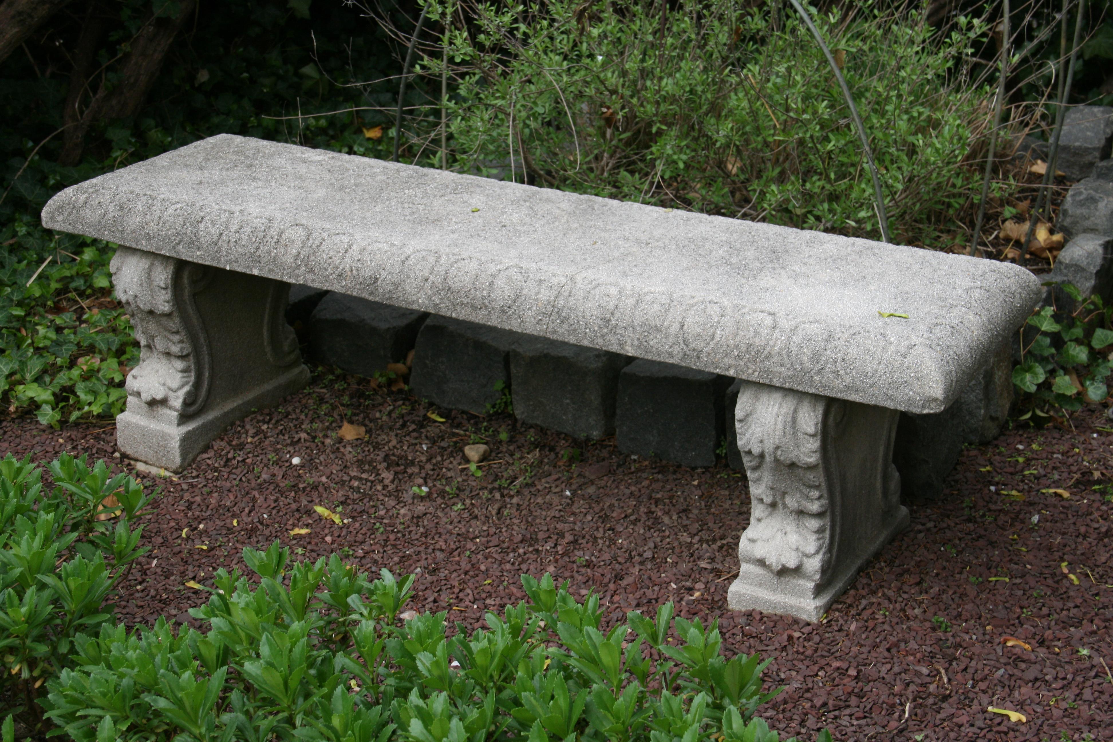 Cast Stone English Garden Stone Bench 1920's