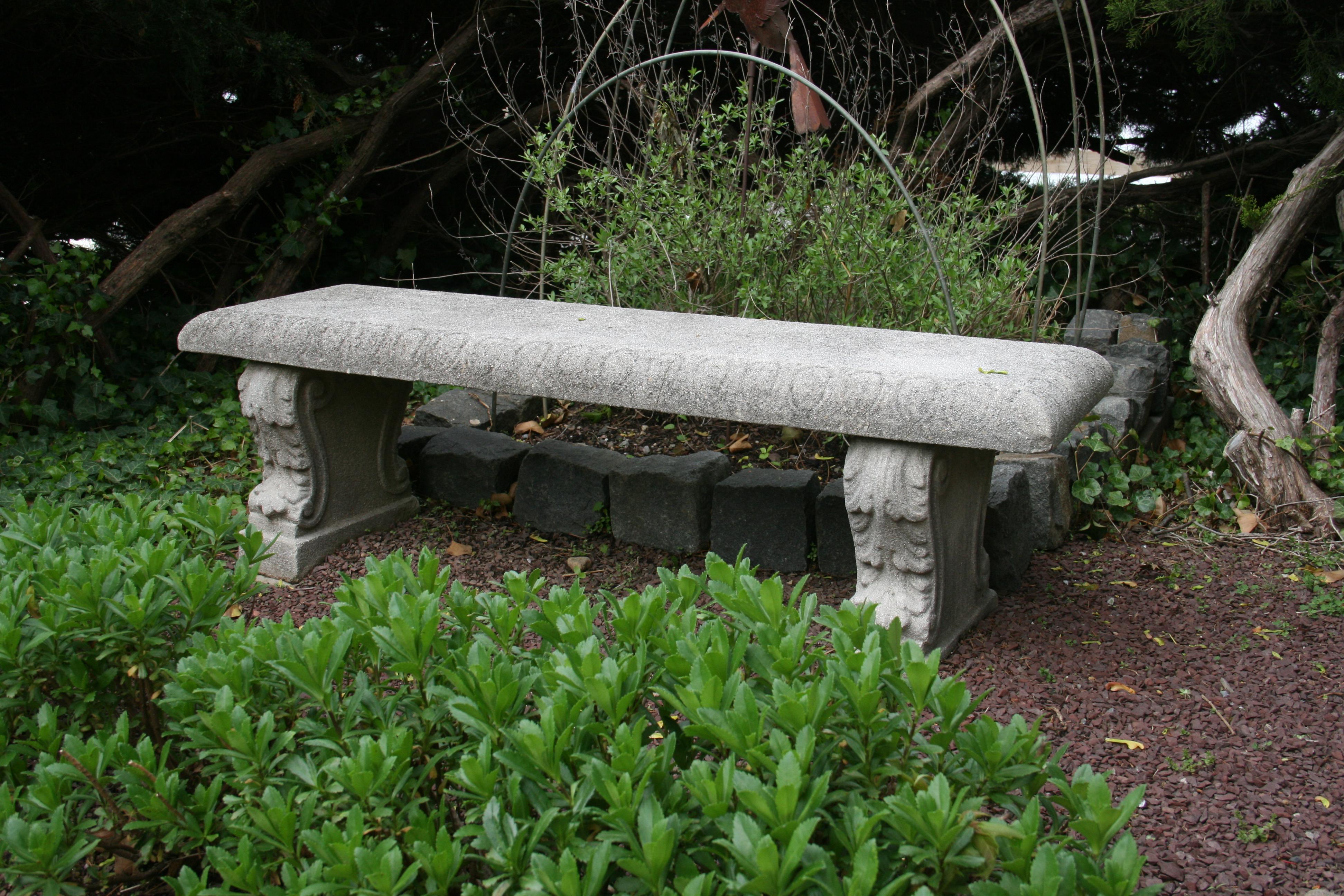 English Garden Stone Bench 1920's 2