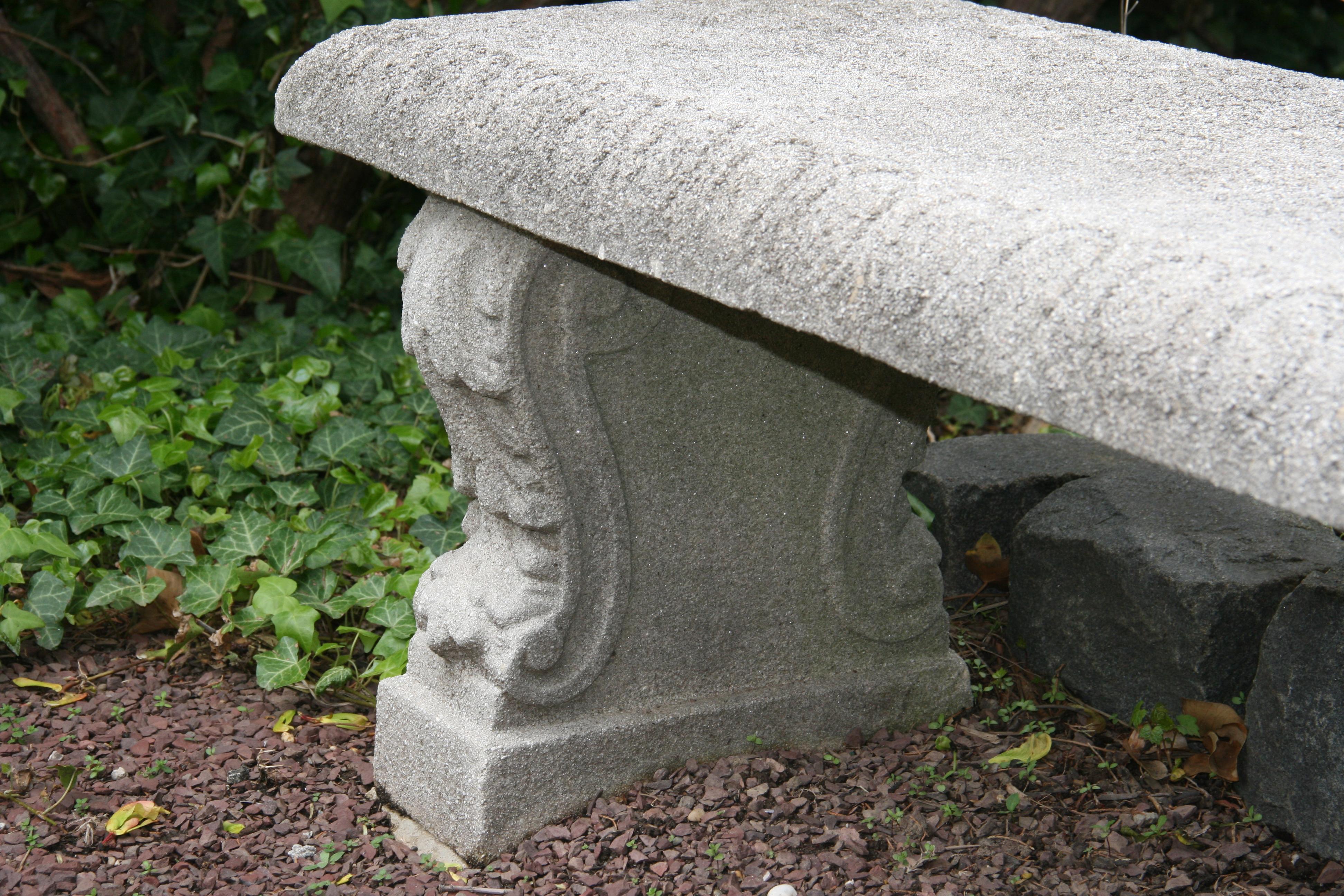 English Garden Stone Bench 1920's 4