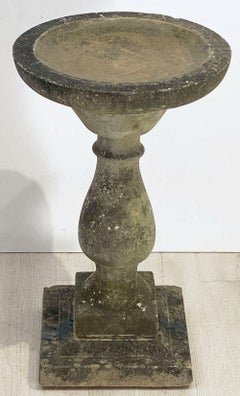 English Garden Stone Bird Bath with Baluster Column Base