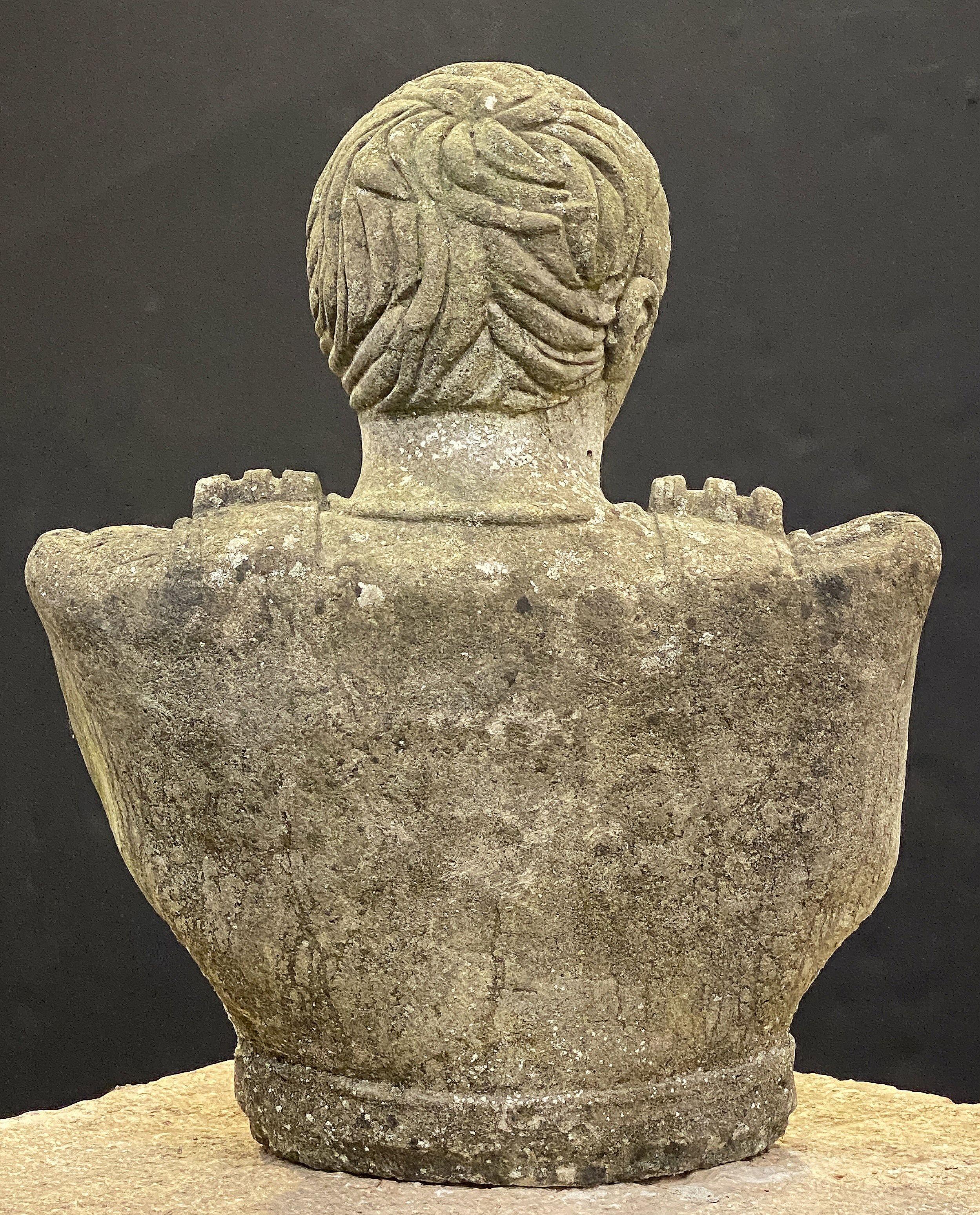 English Garden Stone Bust of Julius Caesar For Sale 4