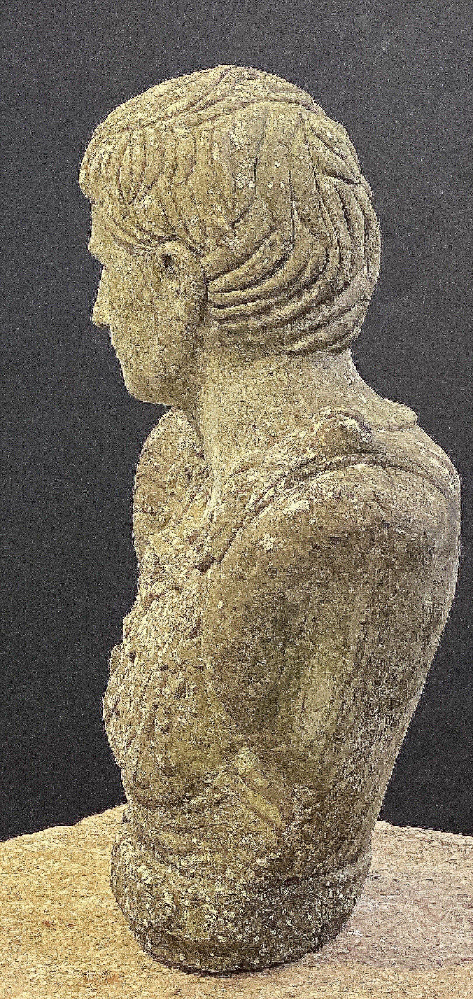 English Garden Stone Bust of Julius Caesar For Sale 5