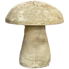 Vintage English Garden Stone Mushroom (H 16 1/4)