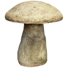 Vintage English Garden Stone Mushroom (H 16 3/4)