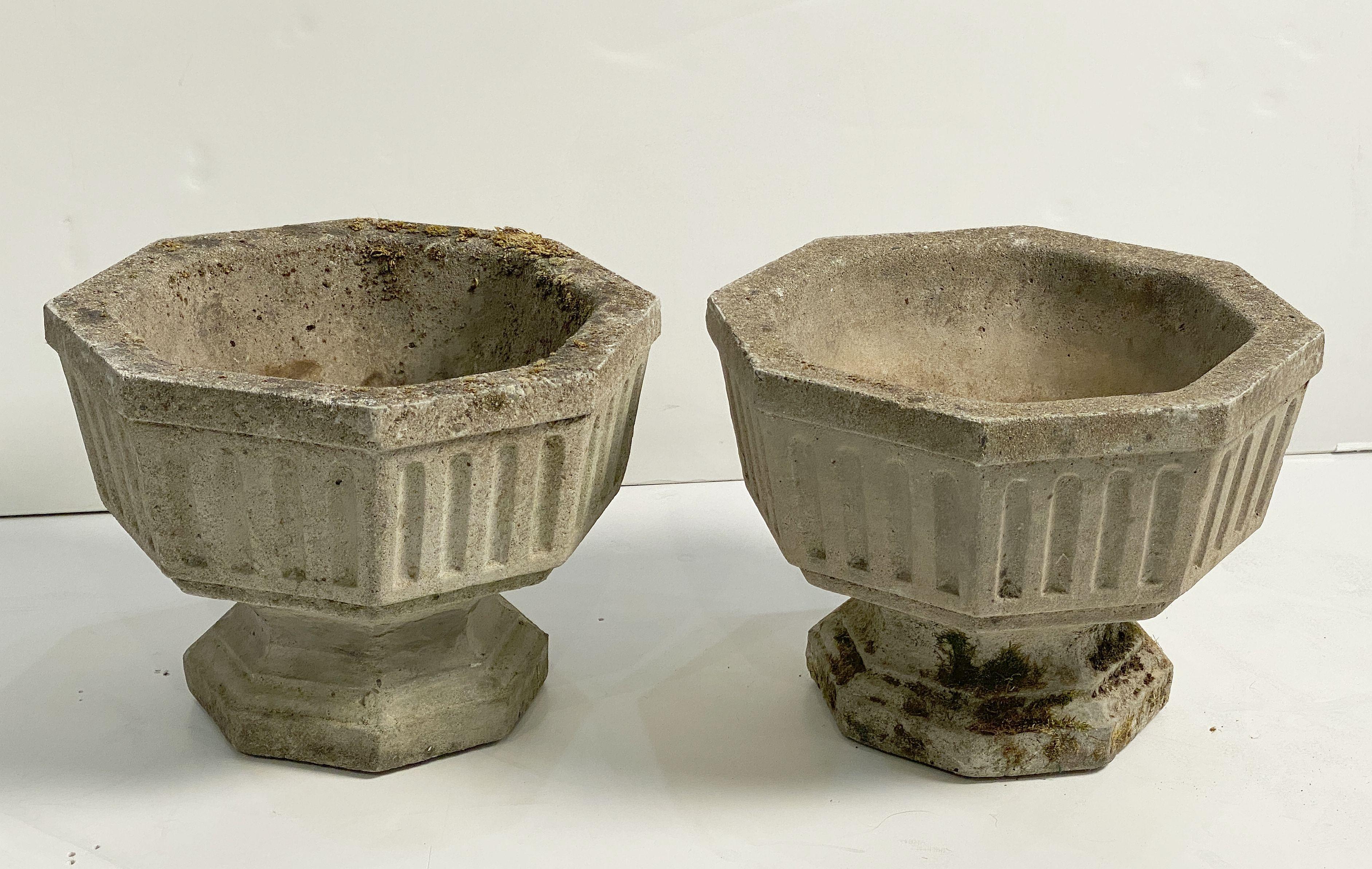 English Garden Stone Octagonal Urn Planters 'Individually Priced' In Good Condition For Sale In Austin, TX