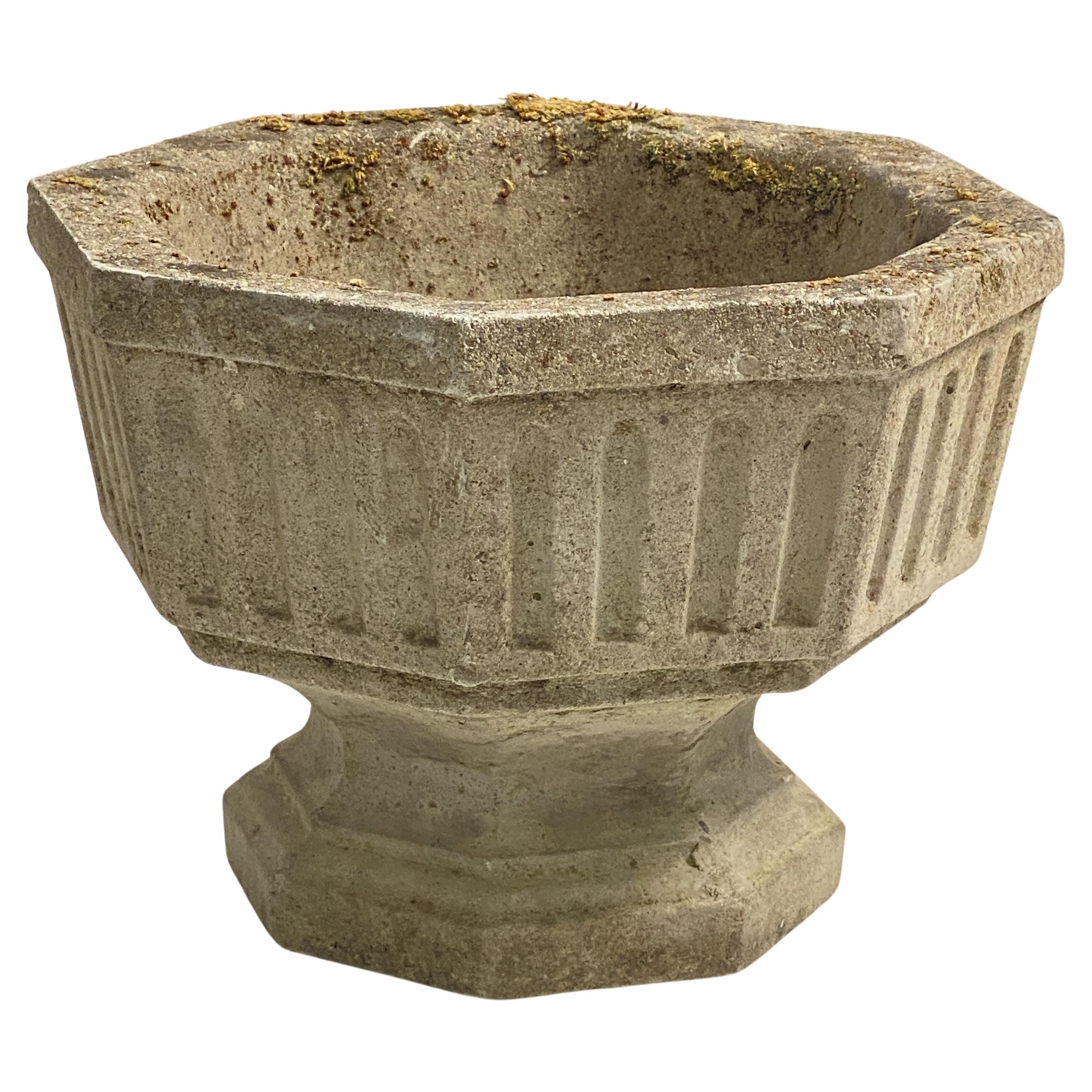 English Garden Stone Octagonal Urn Planters 'Individually Priced' For Sale
