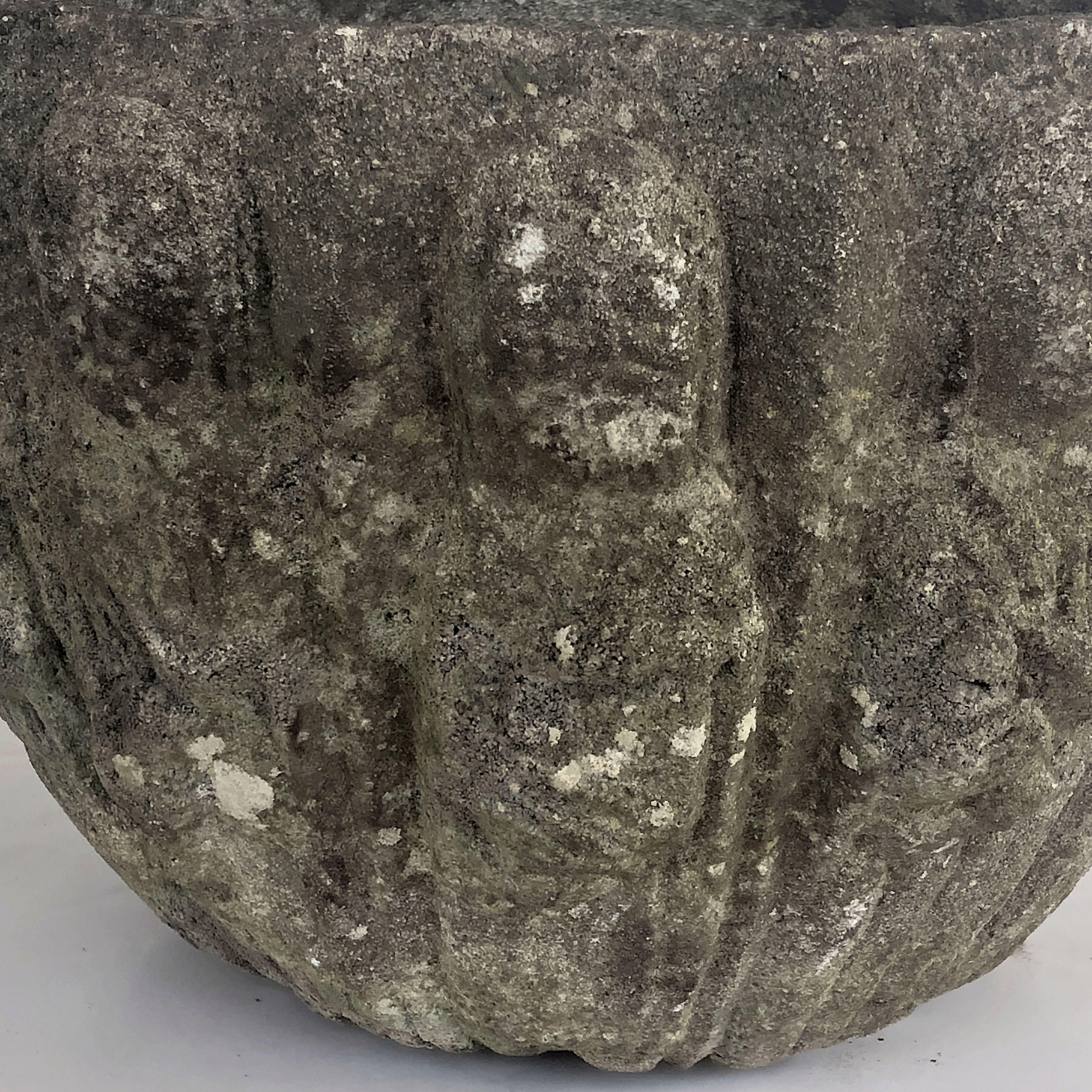 English Garden Stone Pot with Twelve Apostles Relief 4