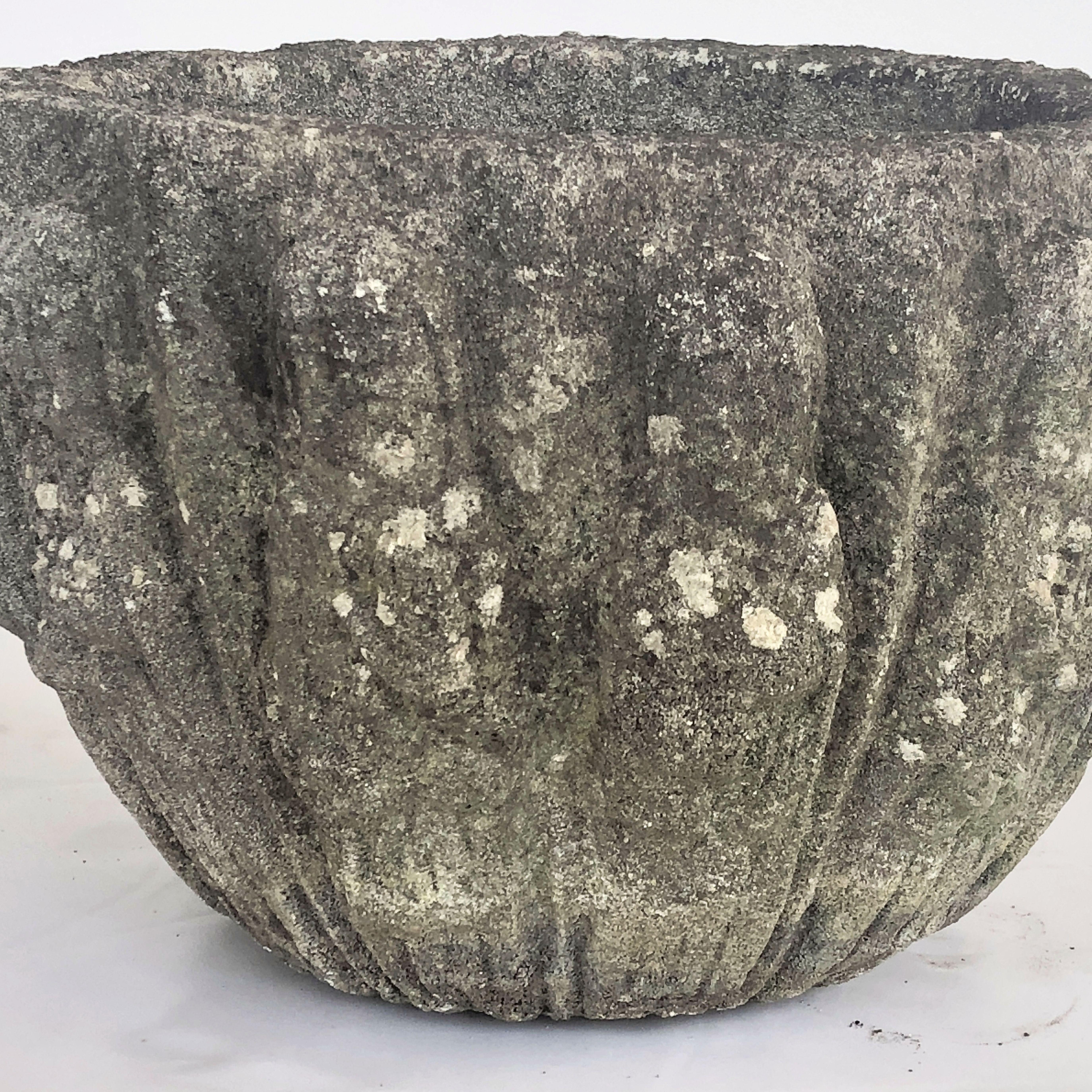 English Garden Stone Pot with Twelve Apostles Relief 5