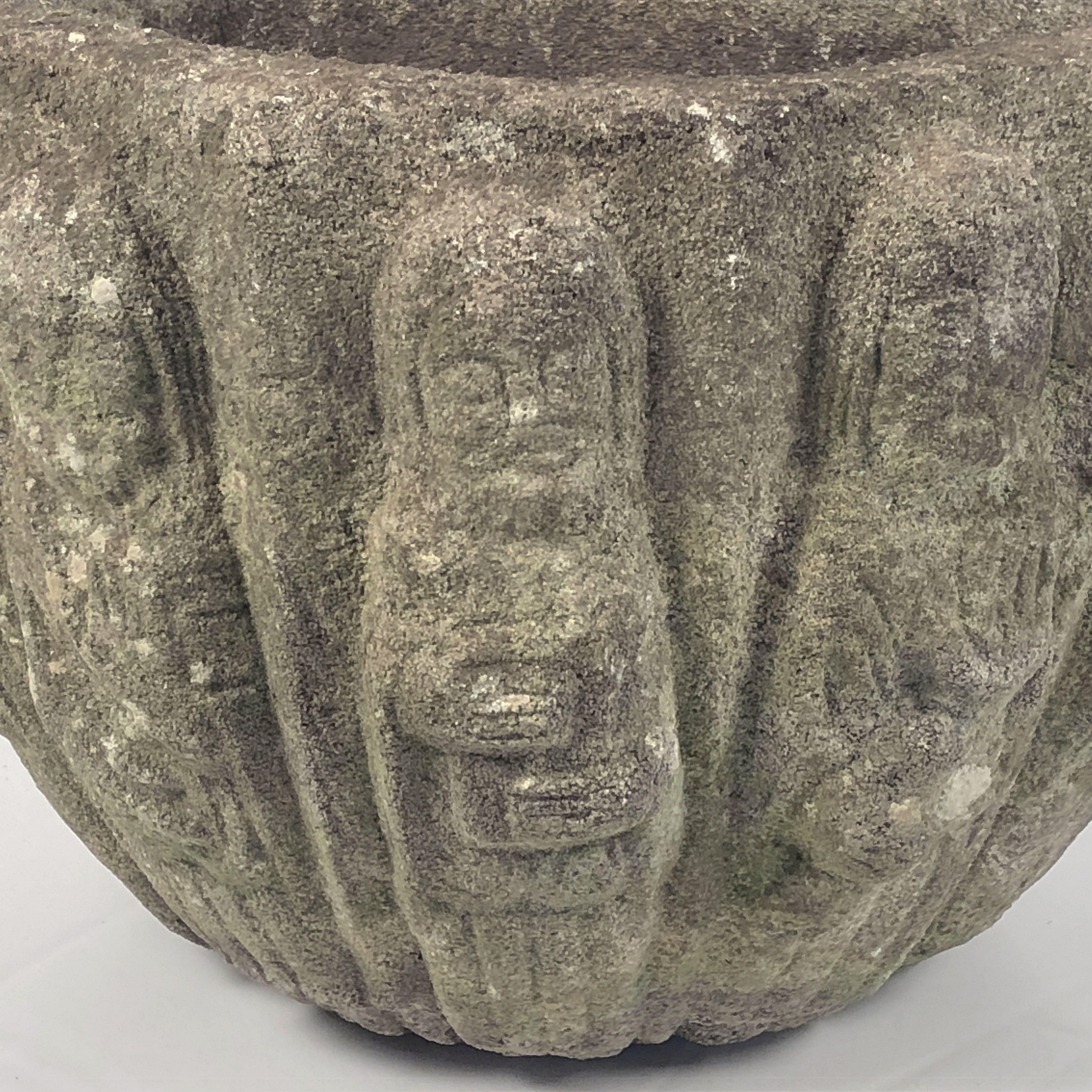 Cast Stone English Garden Stone Pot with Twelve Apostles Relief