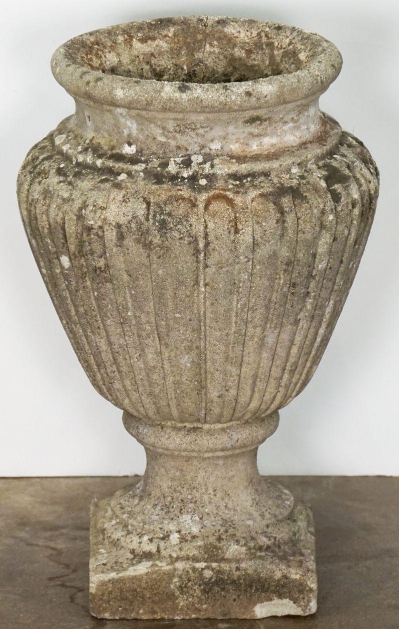 English Garden Stone Urn Vases or Planter Pots in the Classical Style For Sale 7