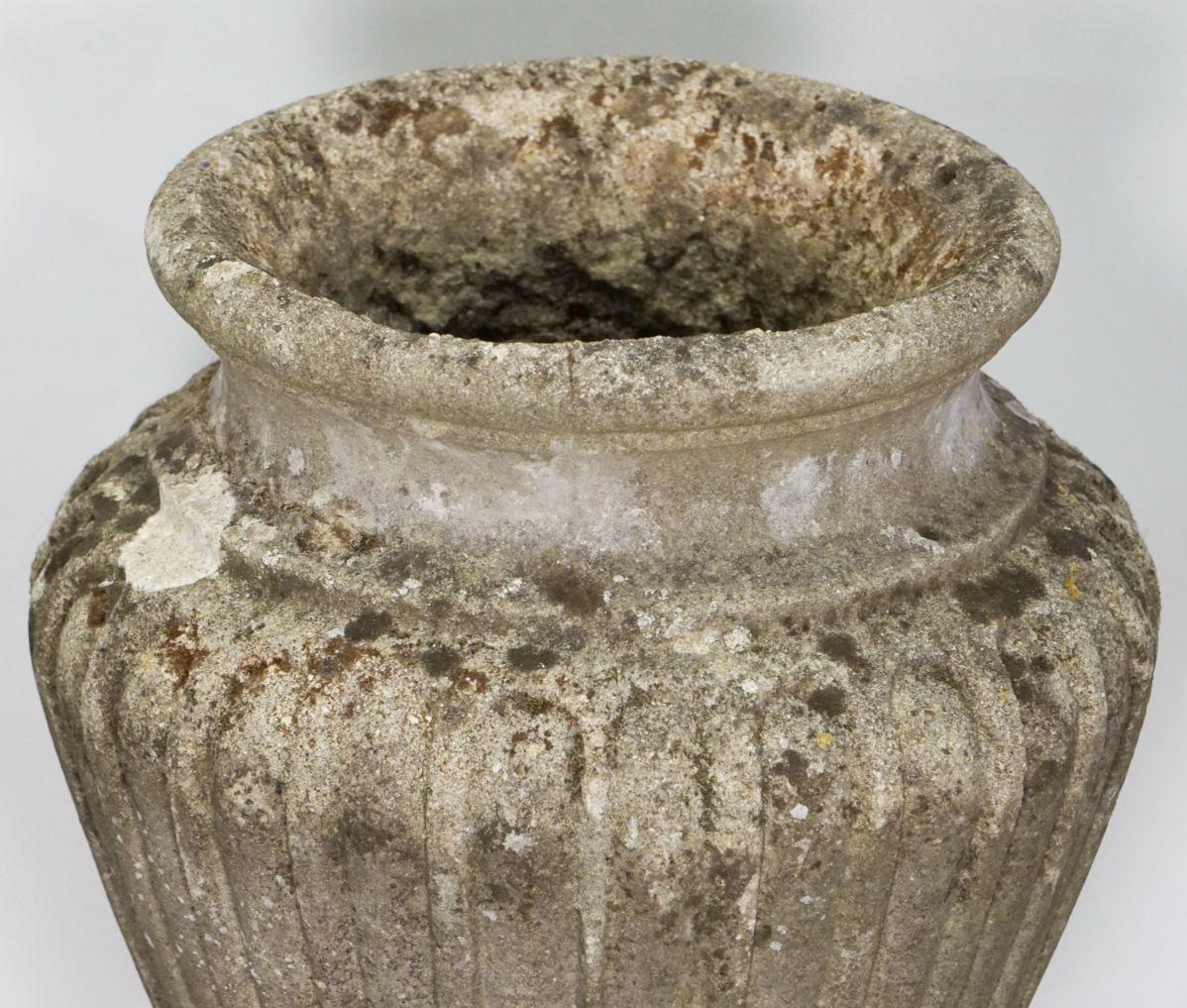20th Century English Garden Stone Urn Vases or Planter Pots in the Classical Style For Sale