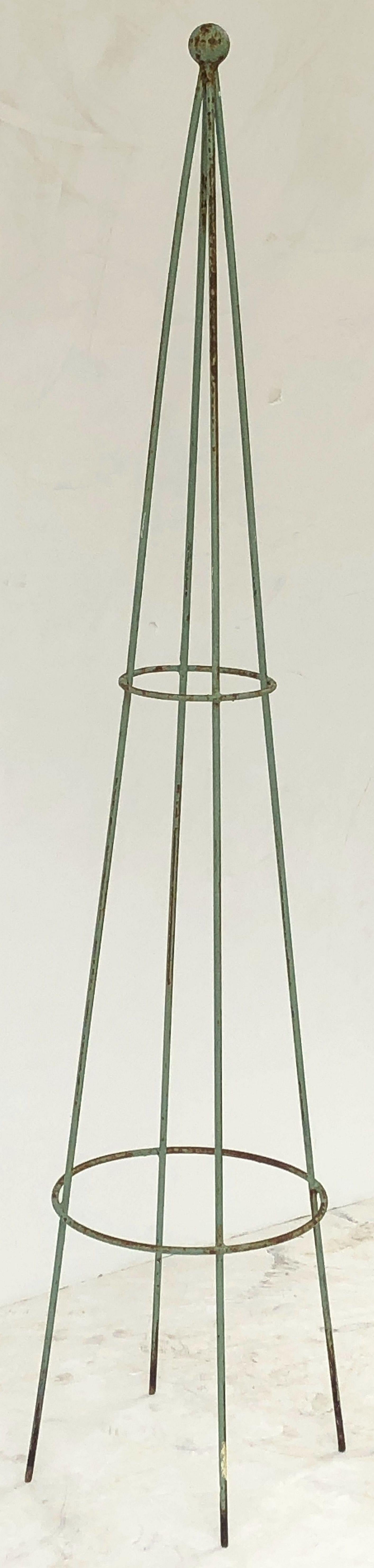 English Garden Trellis Obelisks of Painted Iron, 'Individually Priced' 2