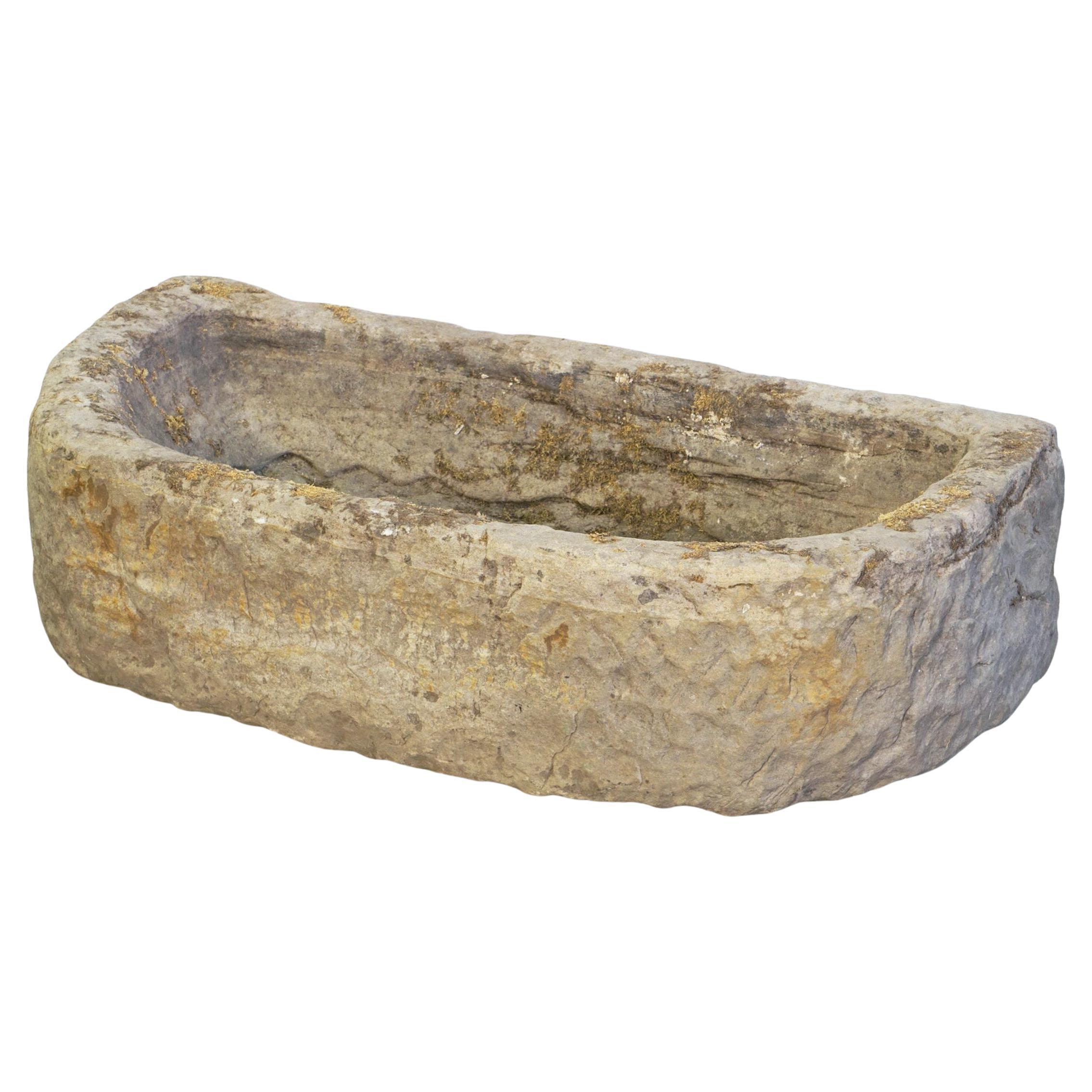English Garden Trough or Planter of Carved Stone