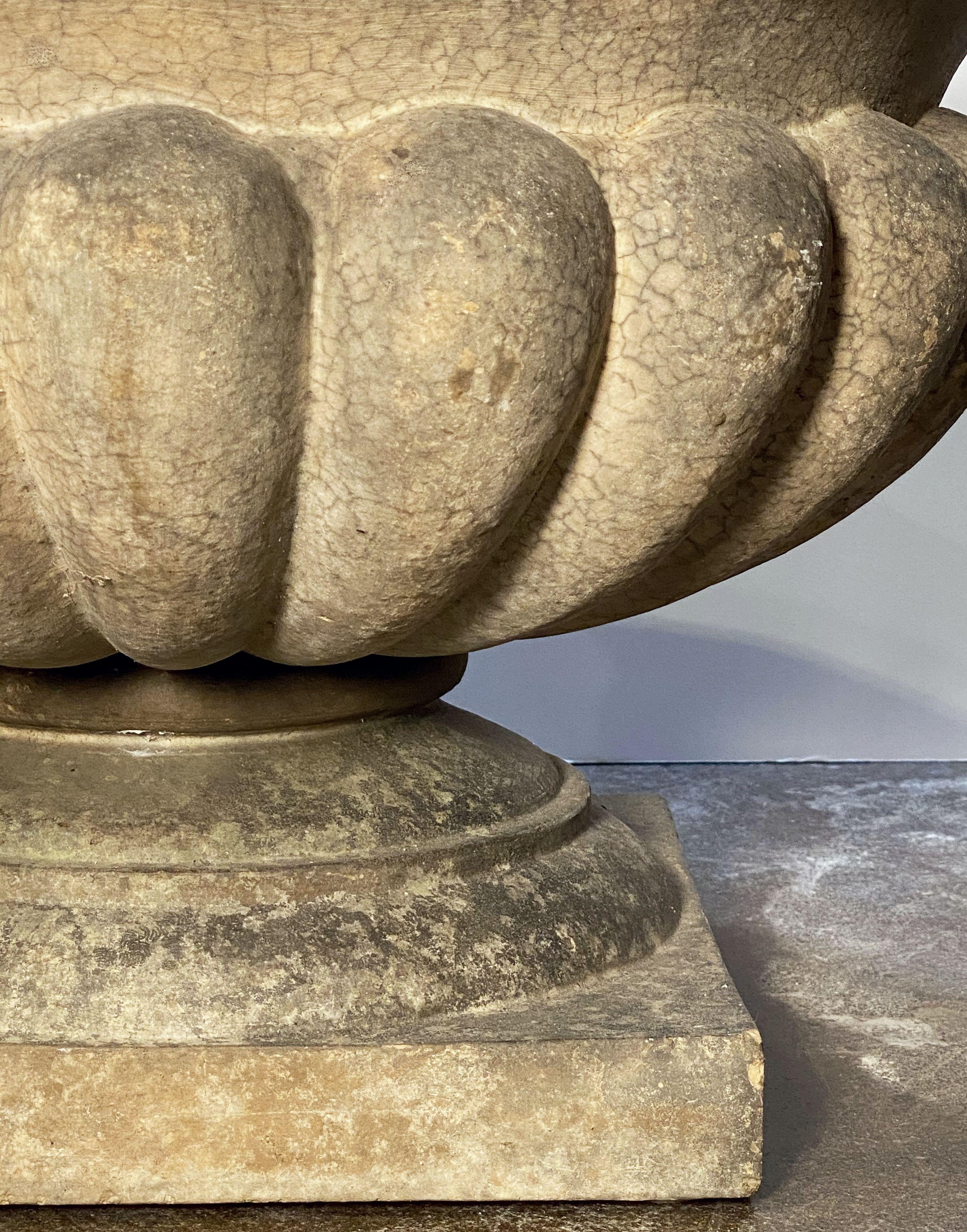 English Garden Urn or Planter Pot on Low Pedestal of Terracotta 2