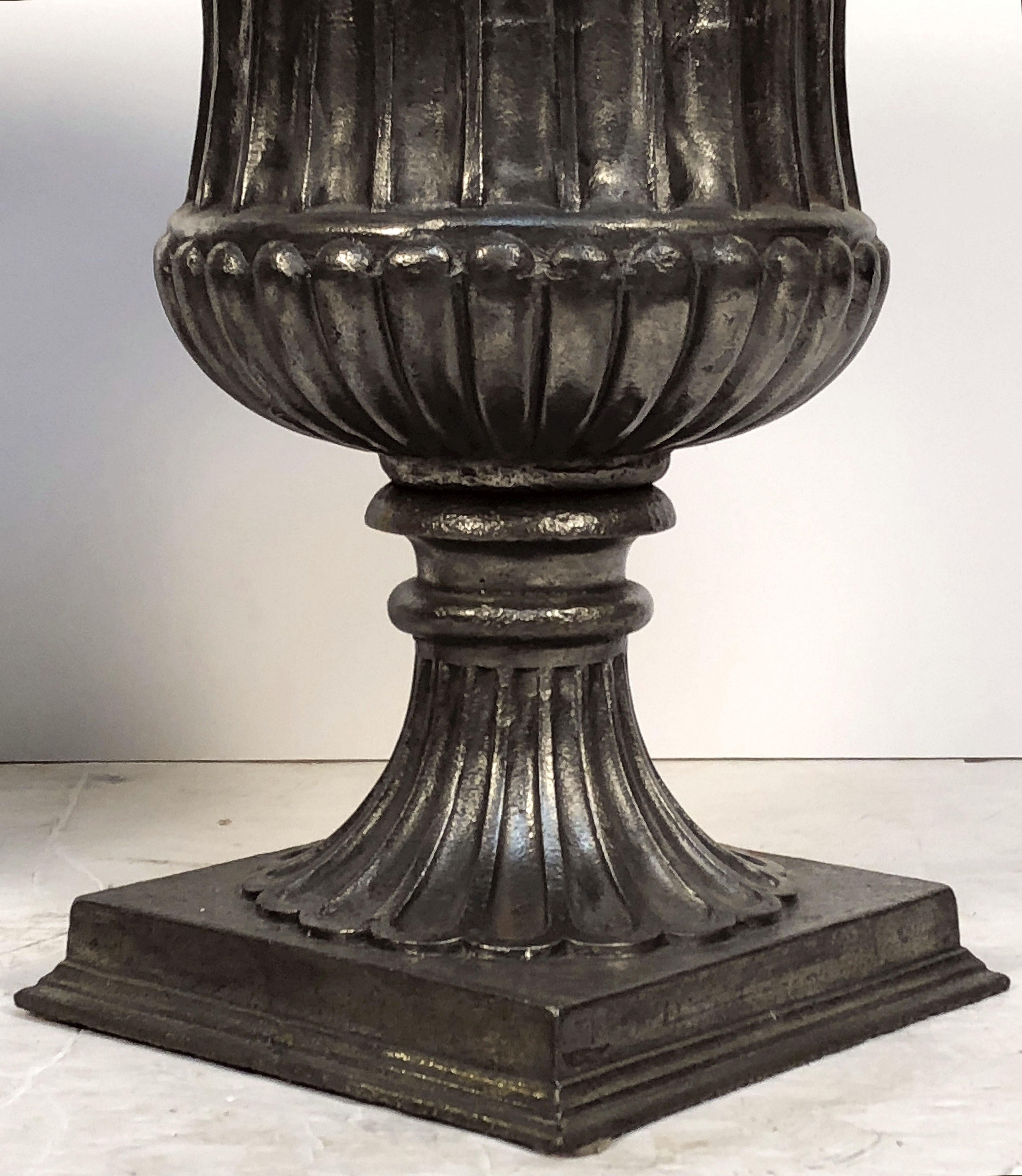 English Garden Urns of Cast Iron with Pewter Finish, 'Individually Priced' 7