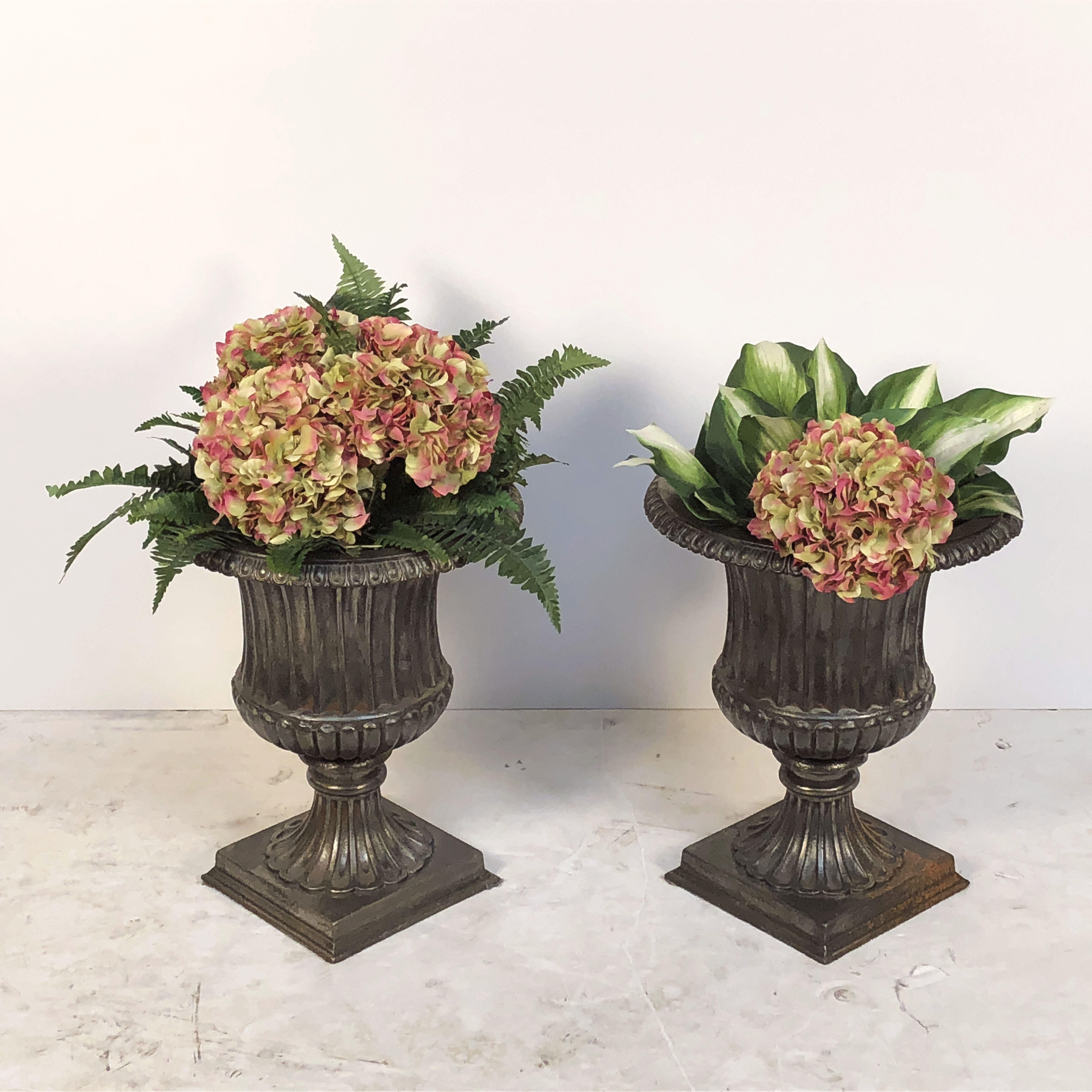 English Garden Urns of Cast Iron with Pewter Finish, 'Individually Priced' 9
