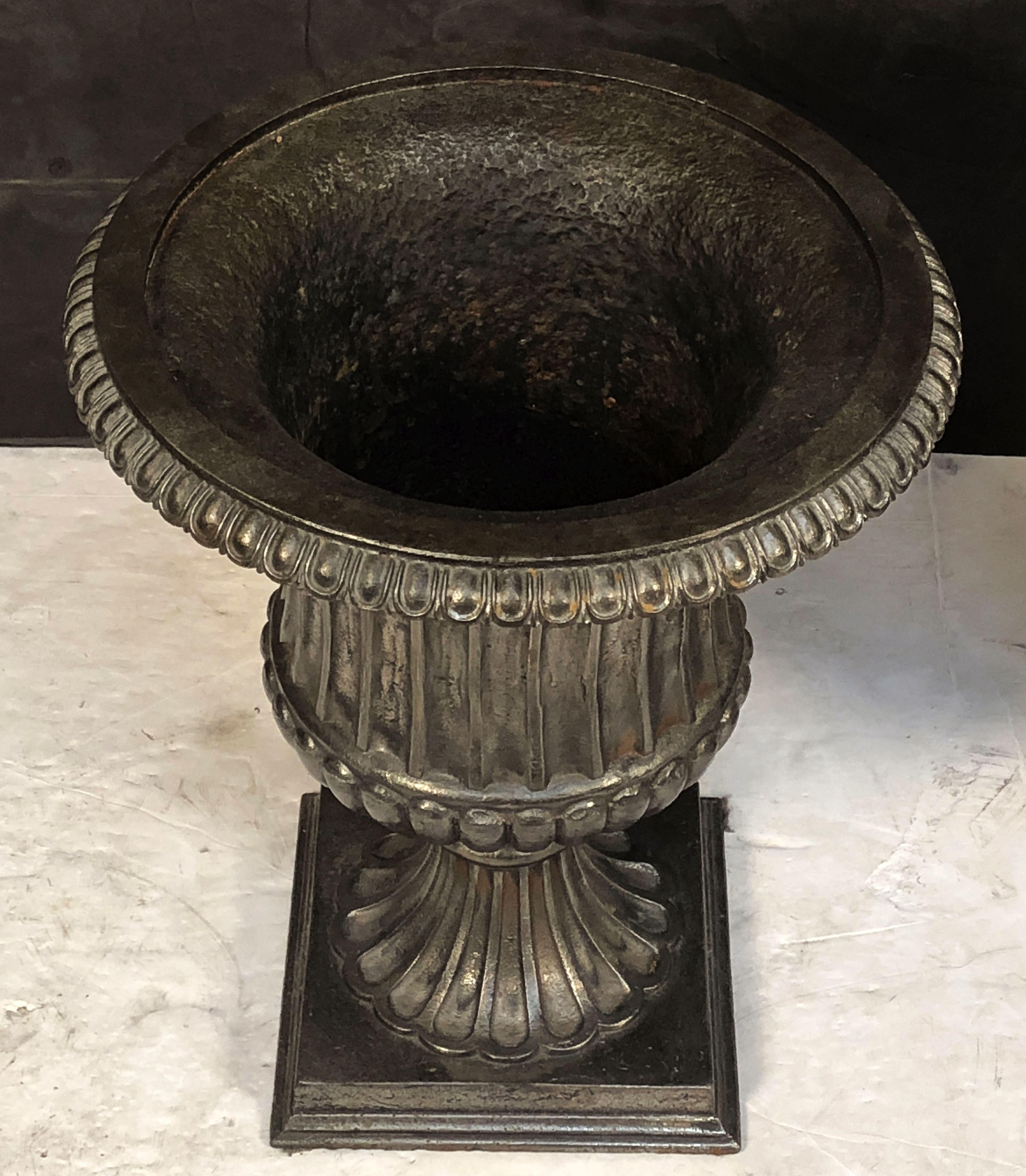 English Garden Urns of Cast Iron with Pewter Finish, 'Individually Priced' 3
