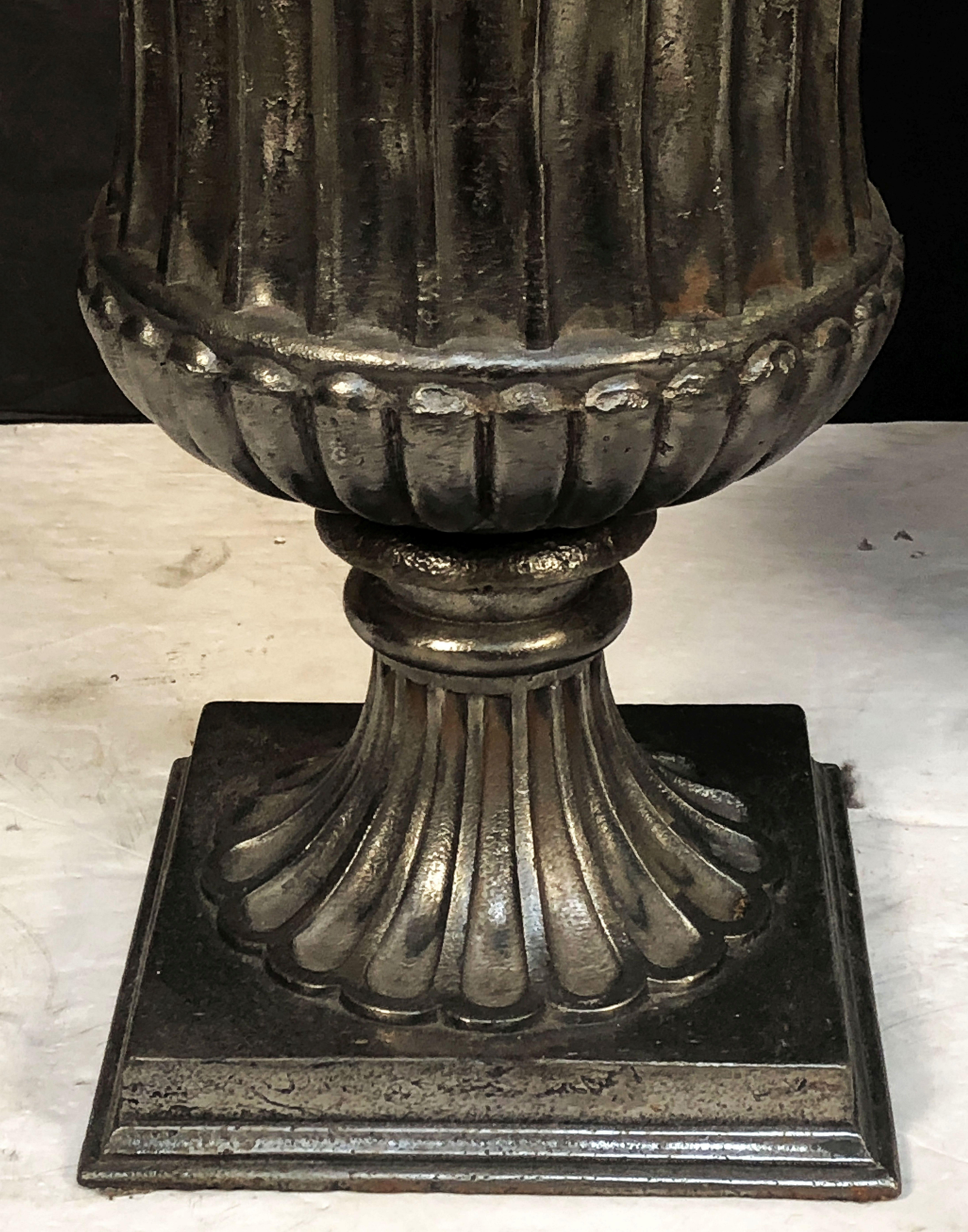 English Garden Urns of Cast Iron with Pewter Finish, 'Individually Priced' 4