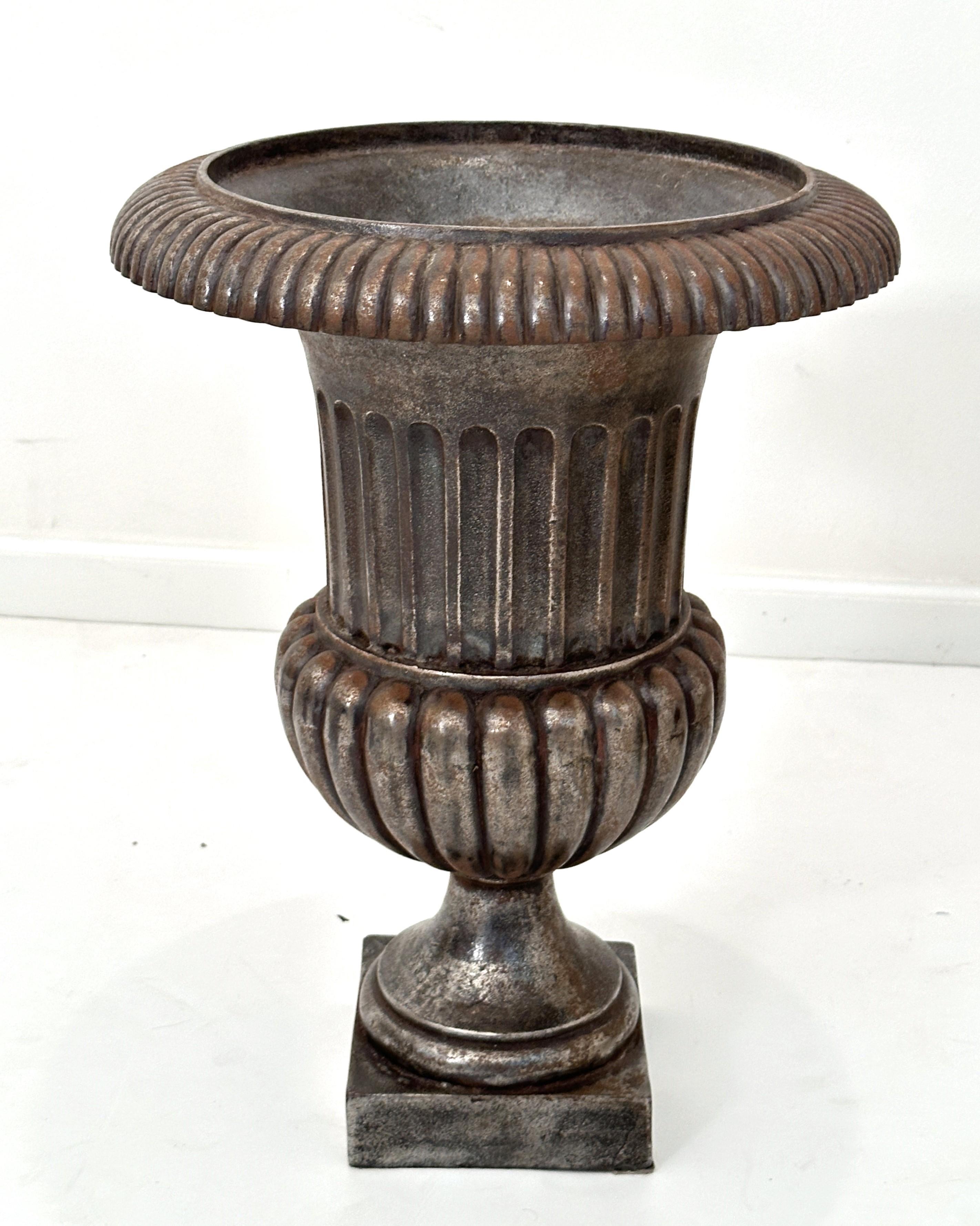English Garden Urns or Planters of Burnished Cast Iron 'Priced Individually' For Sale 2