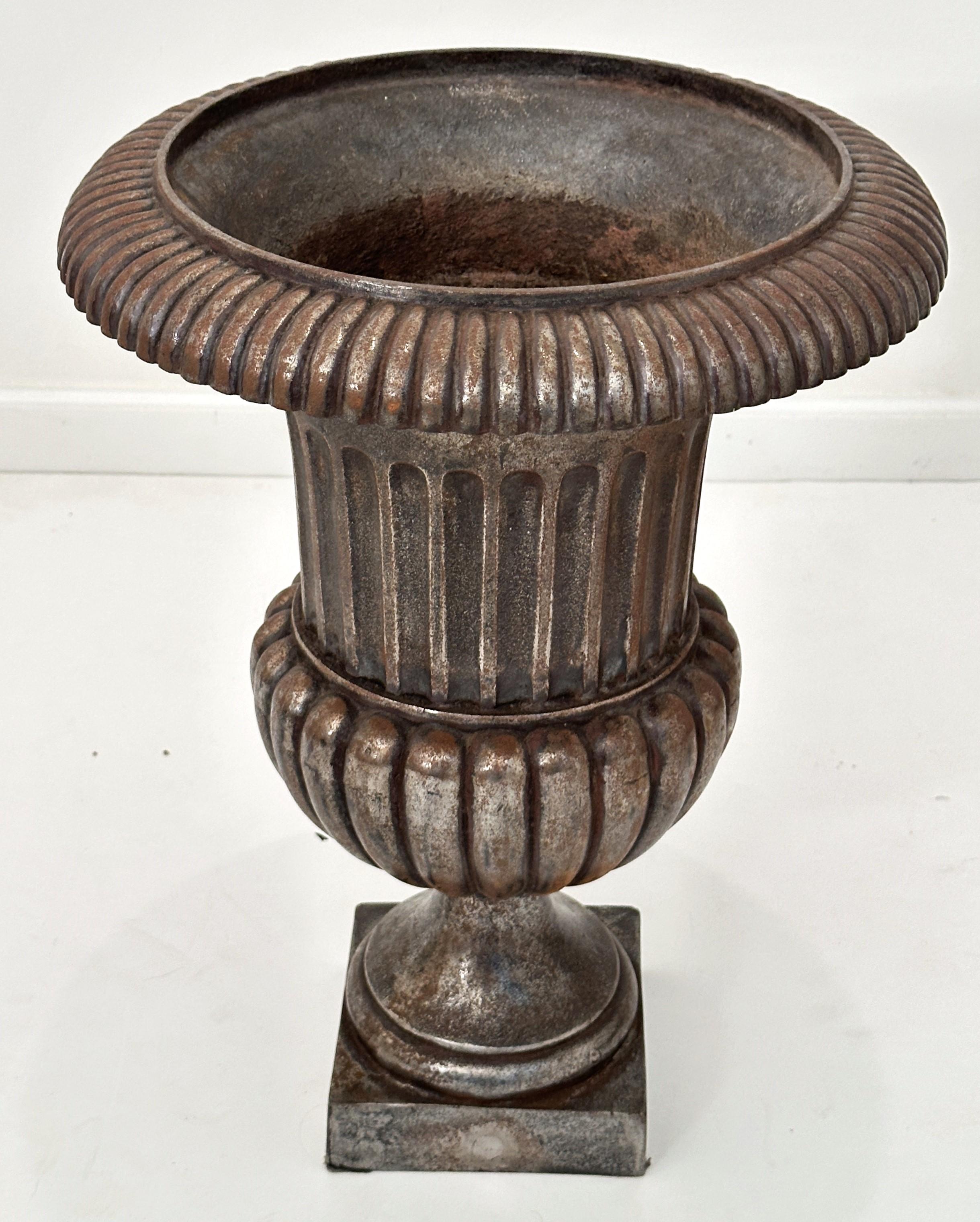 English Garden Urns or Planters of Burnished Cast Iron 'Priced Individually' For Sale 3