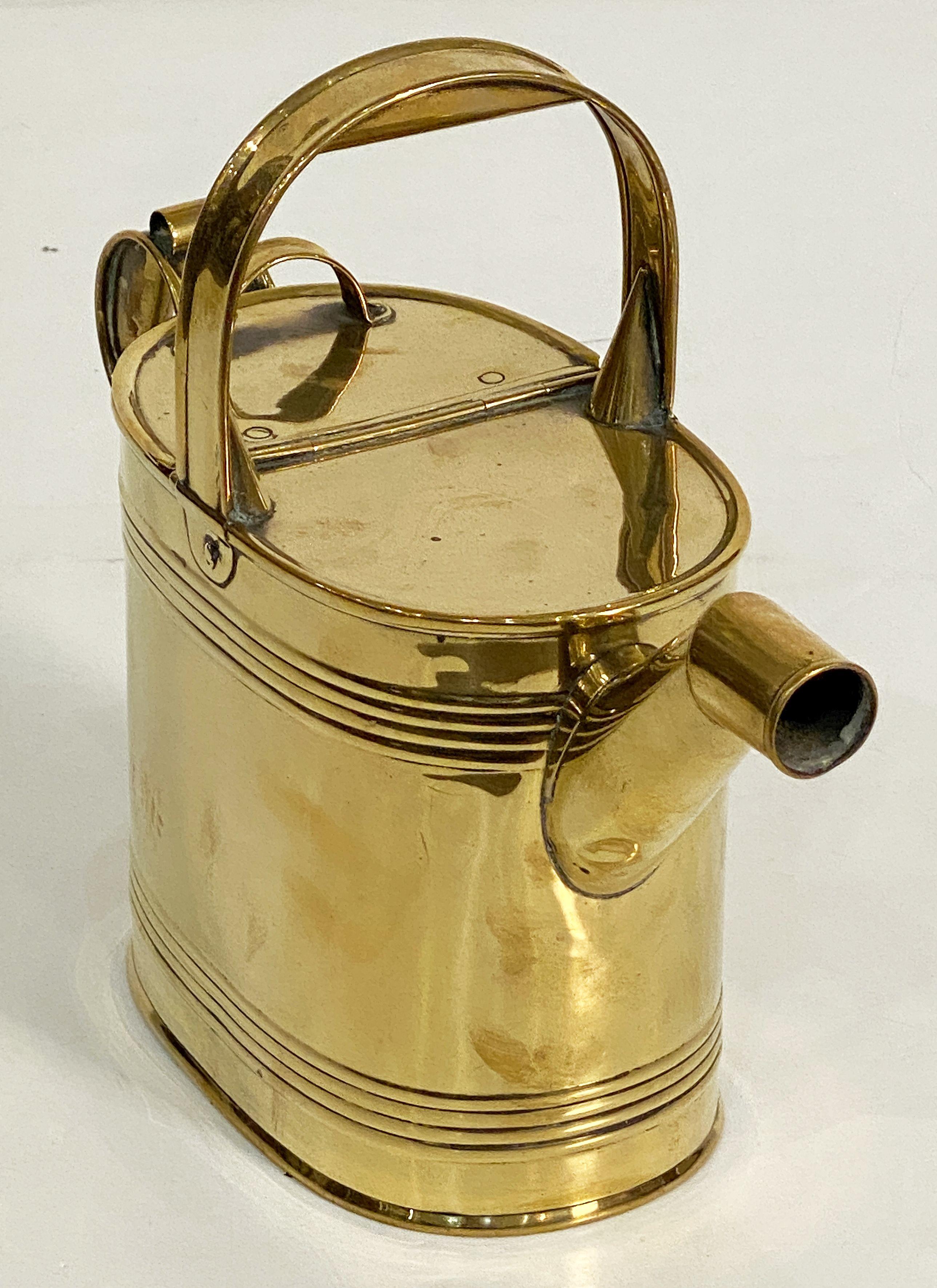 Metal English Garden Watering Can of Brass For Sale
