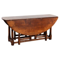 English Gate Leg Drop Leaf Table, circa 1920