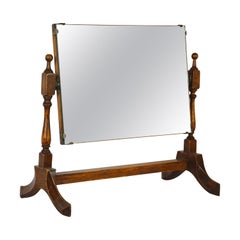 Antique English Gentleman's Oak Shaving / Dressing Mirror