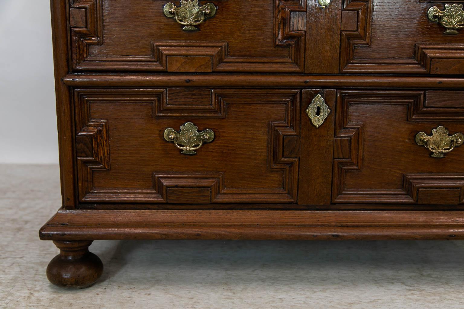 Early 18th Century English Geometric Chest For Sale