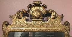 English George I Giltwood Mirror with Prince of Wales Feather Decoration