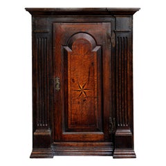 English George I Oak Corner Cupboard, circa 1730 Antique English George I Oak Corner Cupboard, circa 1730