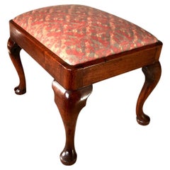 English George I Period Small Bench Now Upholstered in Fortuny Fabric