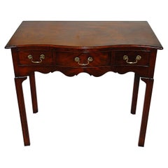 English George II Chippendale Serpentine Three-Drawer Dressing Table in Mahogany