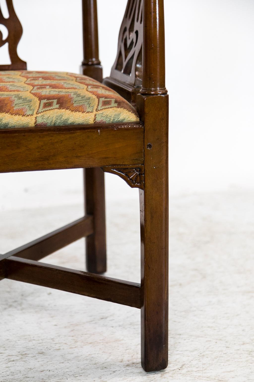 Fabric English George II Corner Chair For Sale