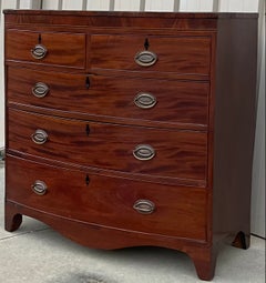 English George II Mahogany Bow Front Chest of Drawers, C.1790