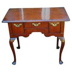 English George II Mahogany Chippendale Cabriole Leg Lowboy with Three Drawers
