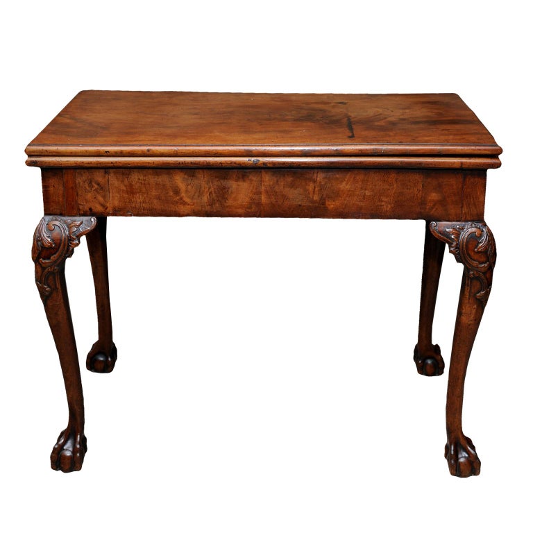 English George Ii Mahogany Folding Card Table On Cabriole Legs Circa 1740