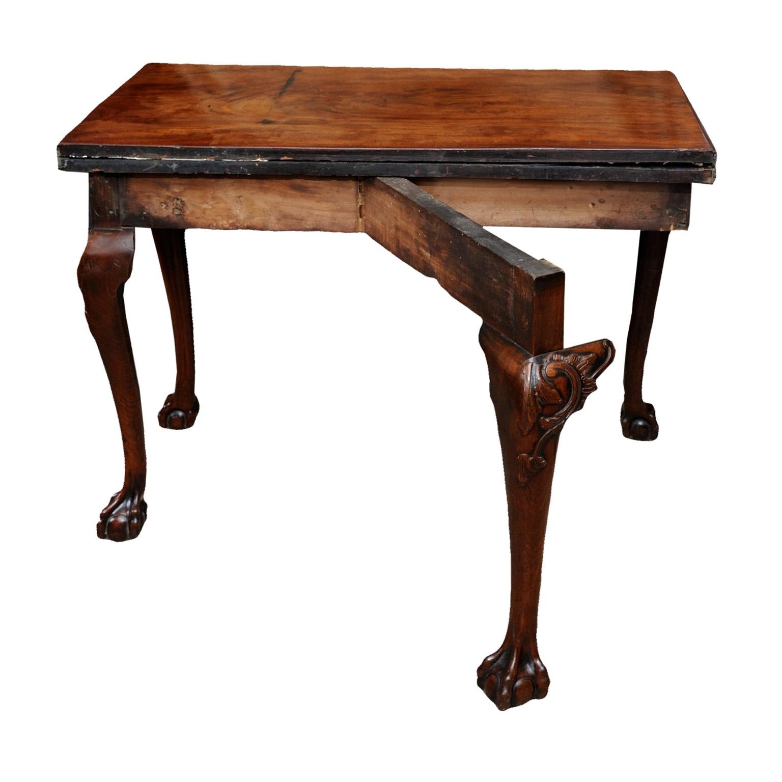 English George Ii Mahogany Folding Card Table On Cabriole Legs Circa 1740