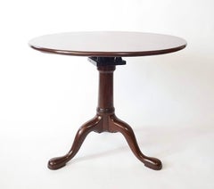 English George II Solid Mahogany 'Pillar and Claw' Tilt-Top Table, circa 1740